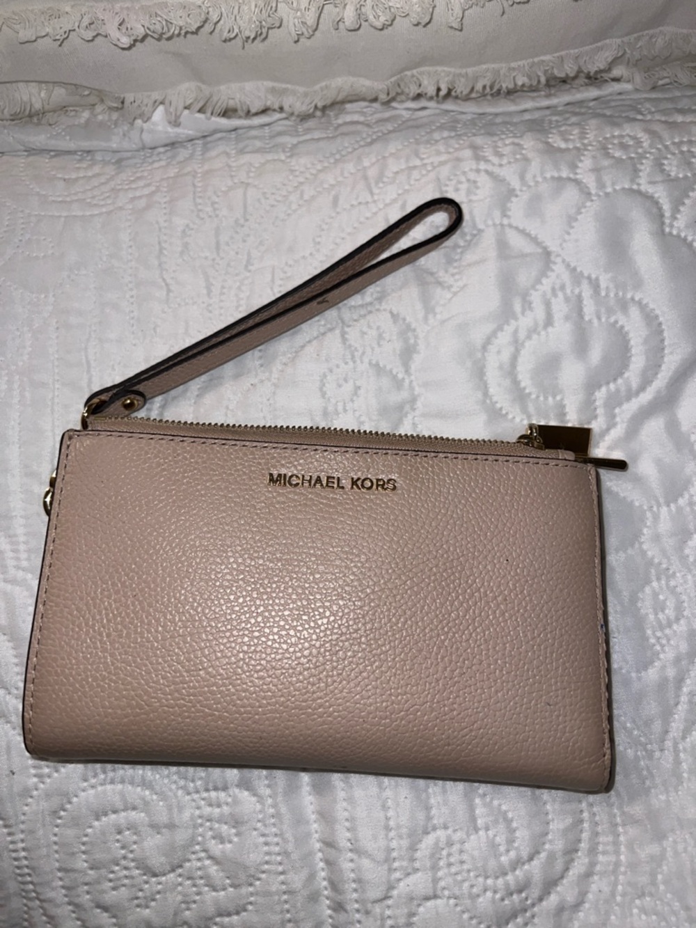 Michael Kors Blush Pink Pebbled Leather Wristlet